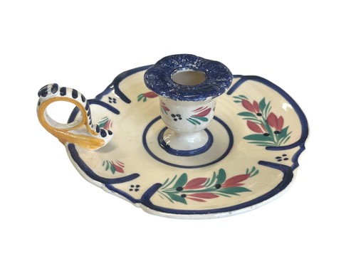 Quimper vintage ceramic candle - vintage,