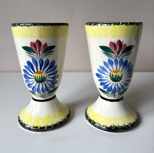 Quimper faience goblets - quimper,