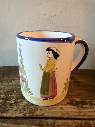 Breton french quimper mug hand - breton,